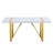 9-Piece Modern Glam Rectangular High-Gloss Dining Set with Faux Leather Cantilever Chairs-1160128528-1160128540