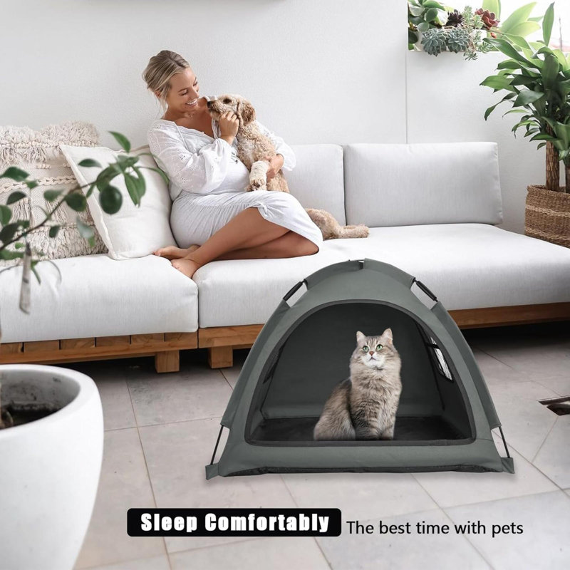 Tente pour animal domestique pour chats et chiots, Gris