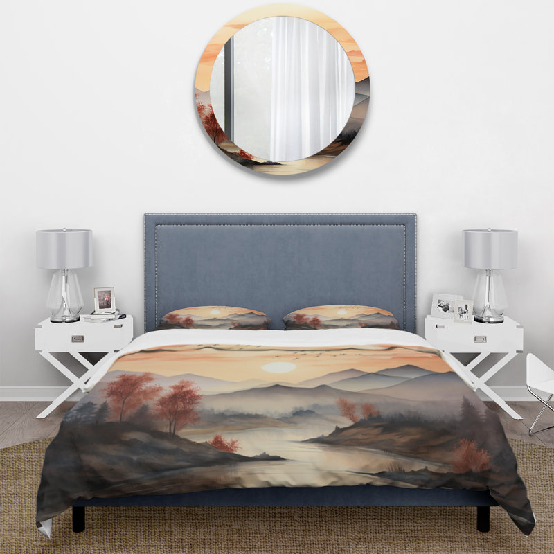 Ensemble de housse de couette en microfibre / polyester Afrique Serengeti, Housse de couette pour grand lit et 2 taies décor