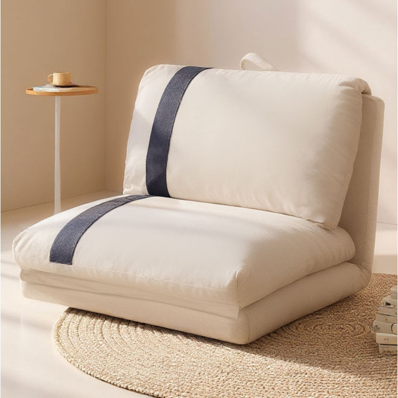 83" Modern Convertible Corduroy Floor Sofa Bed, Blue