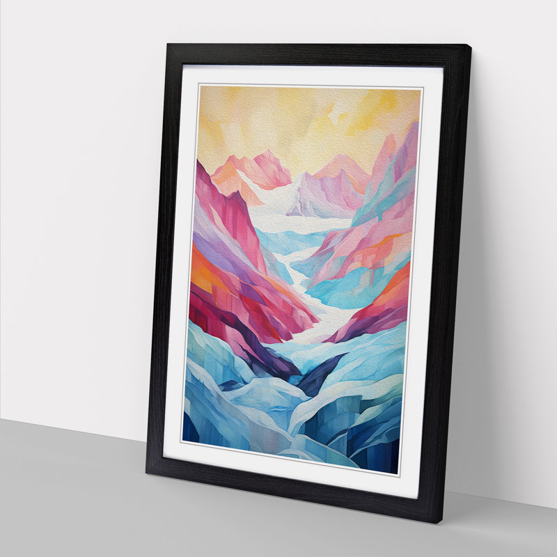 Glacier Colour Field - Framed Print, 46cm H x 34cm W x 2cm D, Black
