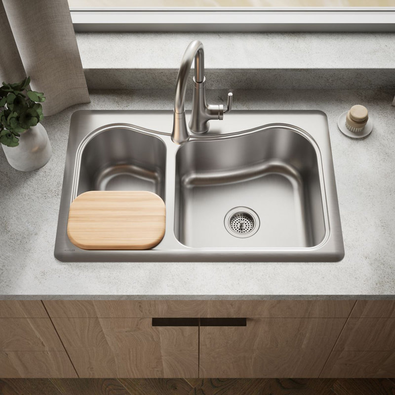 Évier de cuisine à montage sur plan L 33 po x l 22 po Staccato, 1 trou