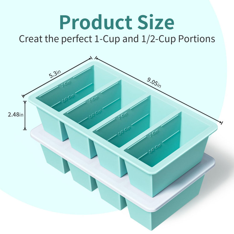 Silicone Freezer Tray For Sauce Cube: Silicone Freezing Tray For Broth Soup Storage - Freeze 250Ml 125Ml Souped Portion