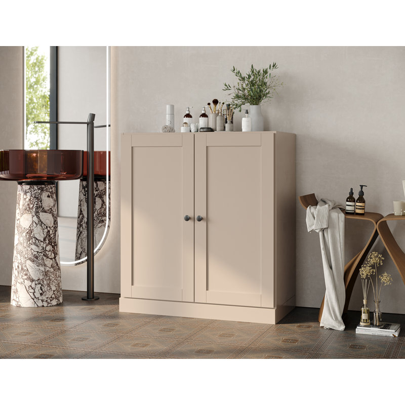 Palace Imports 100% Solid Wood 32" Bathroom Storage Cabinet with Shaker Doors, 2-Drawers & Adjustable Shelves, Beige