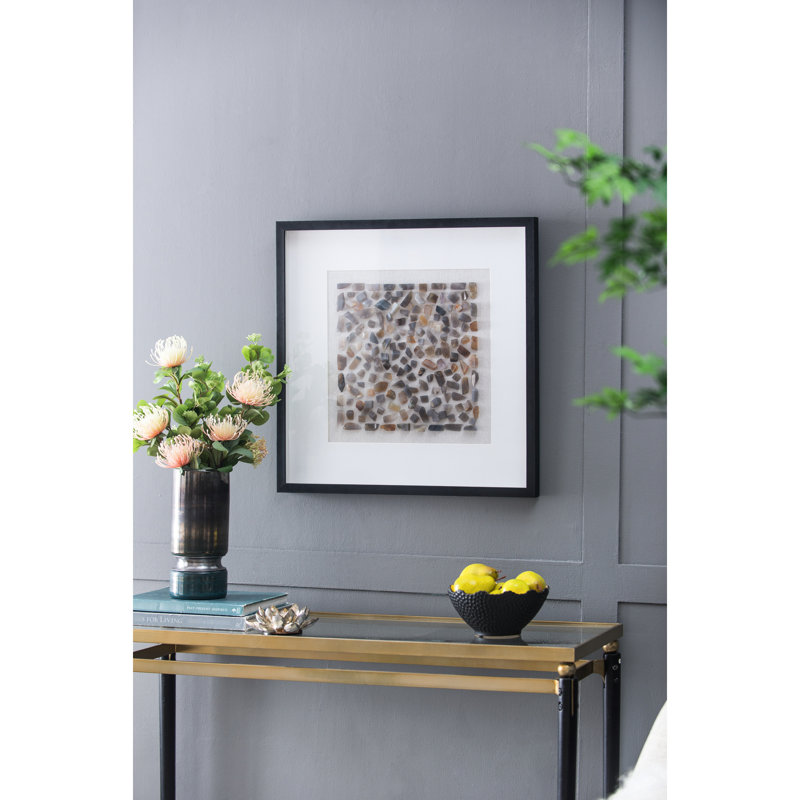 23.6X23.6 Inches Agate Shadow Box, Black - Framed With On Velvet, Improves Transitional Design Box Wall , 23.6 Inches, Frame, Velvet Backing, Multicolor Canvas, Fits Office