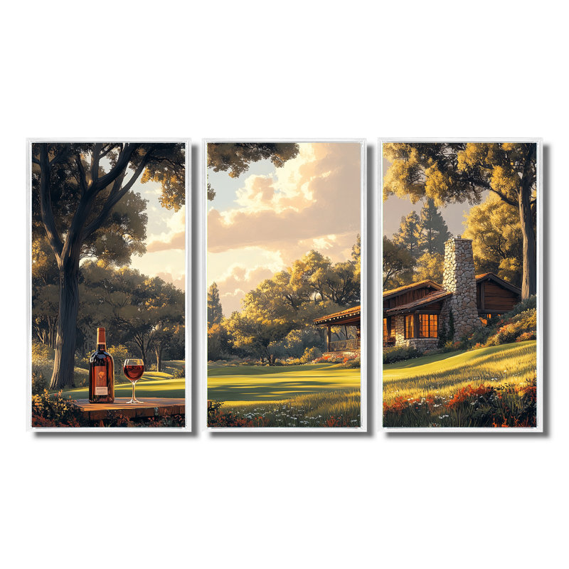 Ensemble de salon Green Golf Course With Cozy Lodge II - Golf Wall Art, Métal métal, H 32 po x l 48 po x P 1 po