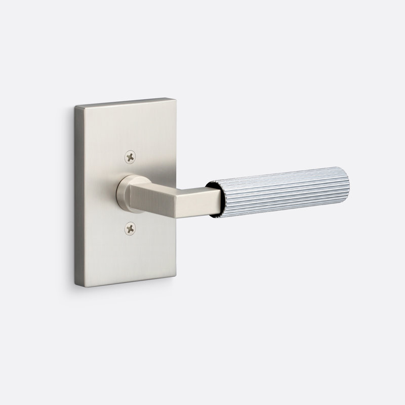 Levanto Dummy Rosette, Straight Knurled Grip, Satin Nickel/Polished Chrome