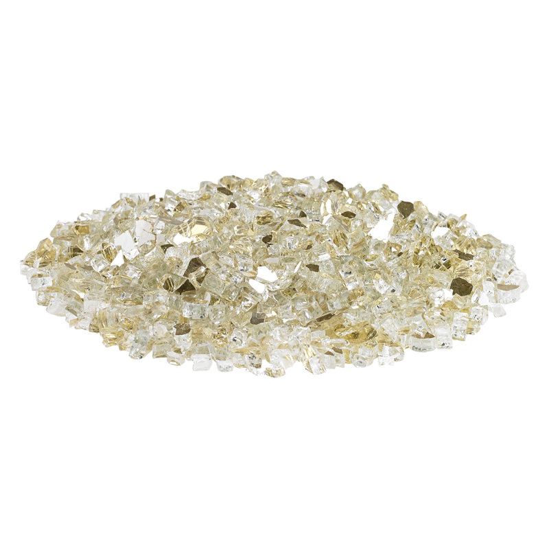 Gold Reflective Fire Pit Glass, 1/4" 10 lbs