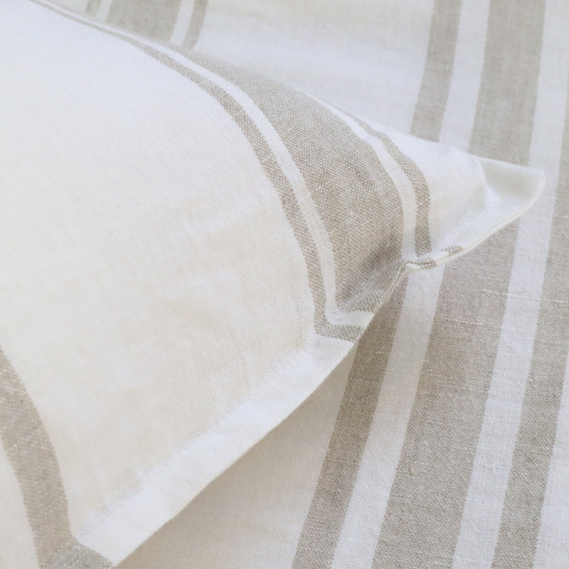Jackson Linen King Duvet Cover, King Duvet Cover, White/Natural