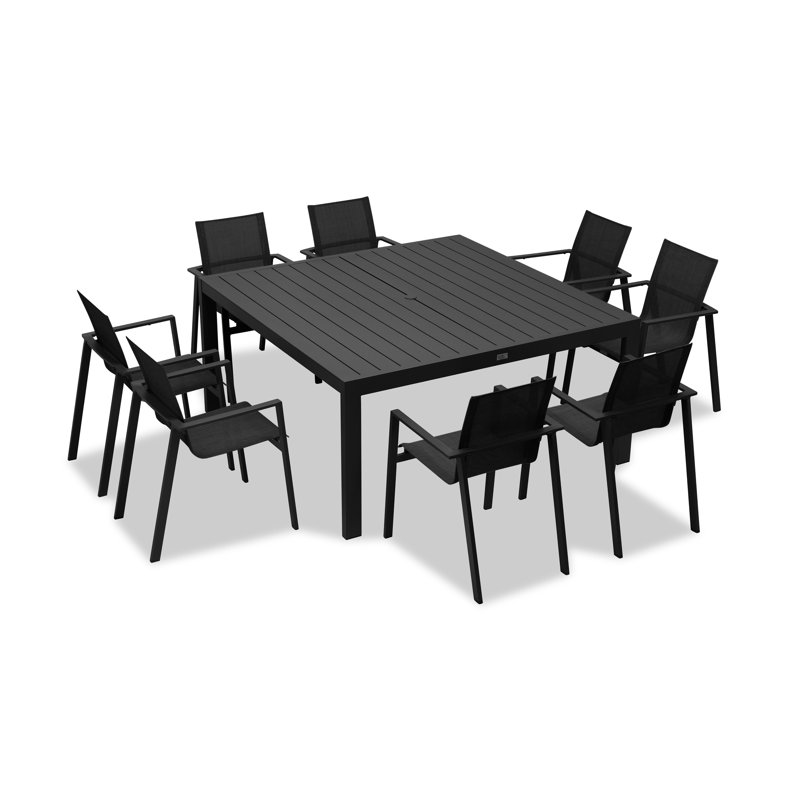 Lift Outdoor 9 - Piece Dining Set, Black