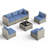 6-Person All-Weather Rattan Sofa Set, Outdoor Seating Group with Cushions & Glass Table-1590629040