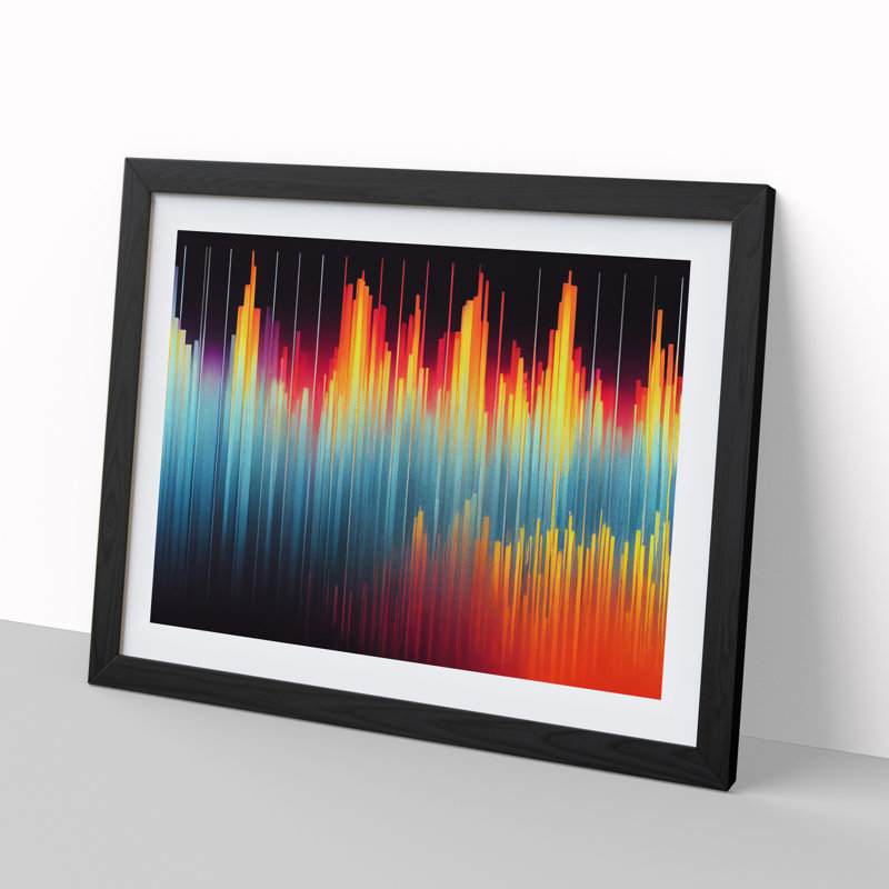 Electronic Audio Sound Bar Vol.6 Abstract - Single Picture Frame Print, Black , 34cm H x 46cm W x 2cm D