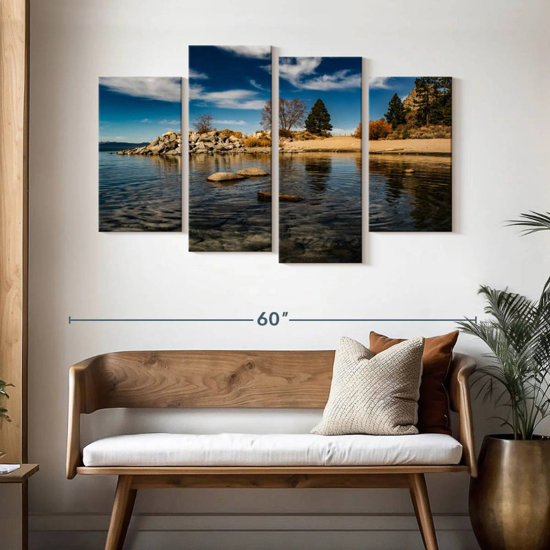 Panorama du lac Tahoe à Alvord, H 32 po x l 52 po
