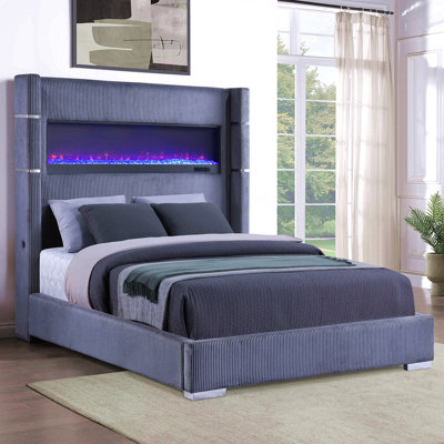 Haven Grey Upholstered Queen Bed