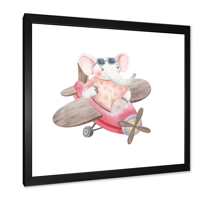 Mignon enfants éléphant volant, Cadre photo noir, L 16 po x H 16 po x P 1 po