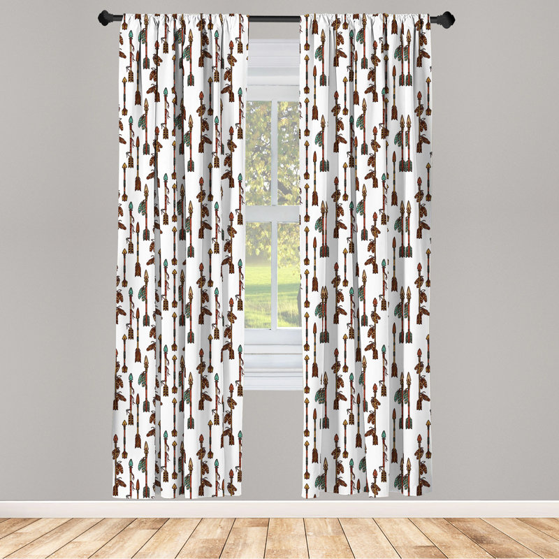 Arrow Curtains Semi-Sheer Rod Pocket Sliding Panel, 28" x 84"