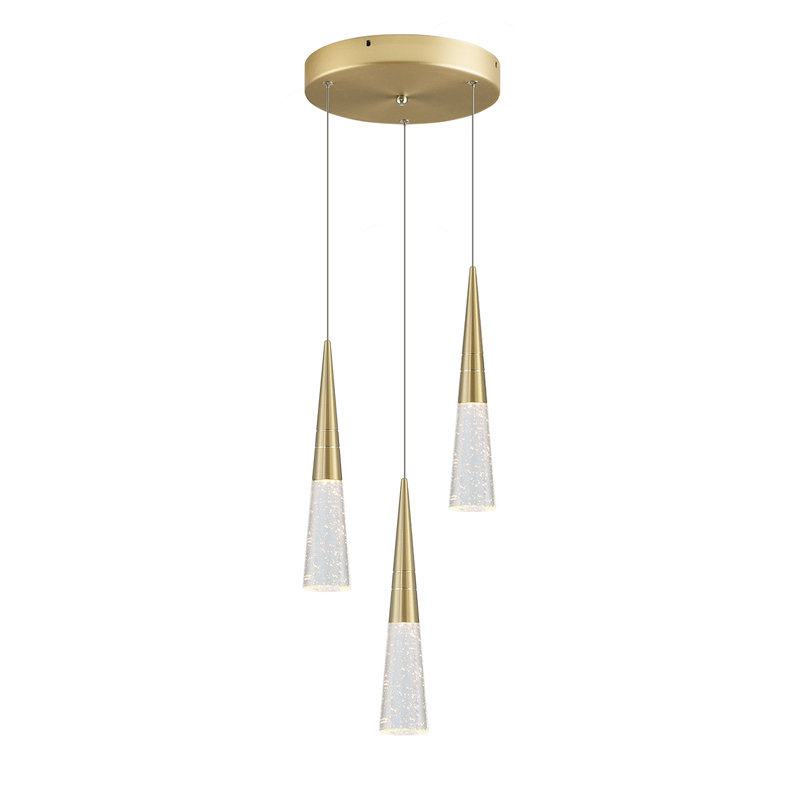 Jasamine 3 - Light LED Cluster Pendant, Brushed Brass