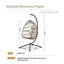 Fauteuil à œufs suspendu d'extérieur avec support, balancelle en osier PE avec coussin et coussin-859880185