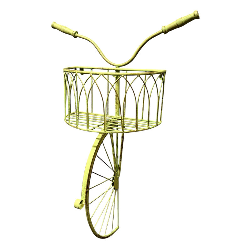 Bicycle Metal Garden Wall Planter, Green