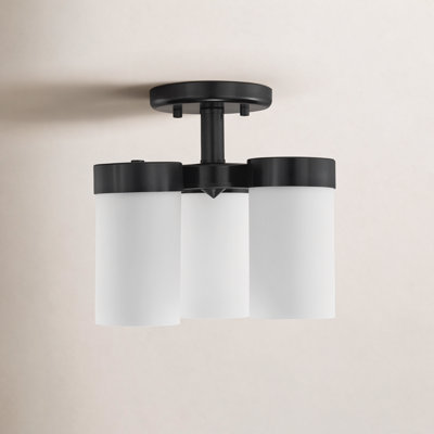 Preston Frosted Glass Semi Flush Mount