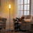 64.96'' Black LED Torchiere Floor Lamp Set with Outlet