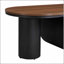 Table basse ovale de luxe industrielle avec tiroir de rangement spacieux, parfaite pour les salons modernes et élégants