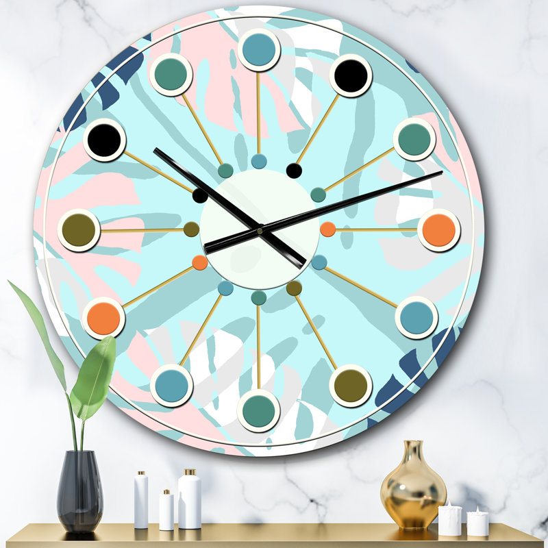 Horloge murale rétro Mid-Century, Surdimensionné