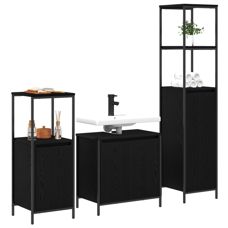 Bathroom Furniture Suite, Black Oak