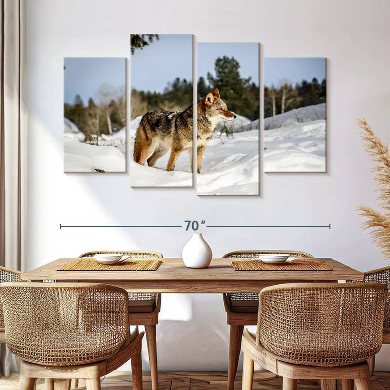 Coyotes de neige d'hiver Brampt, H 42 po x l 68 po