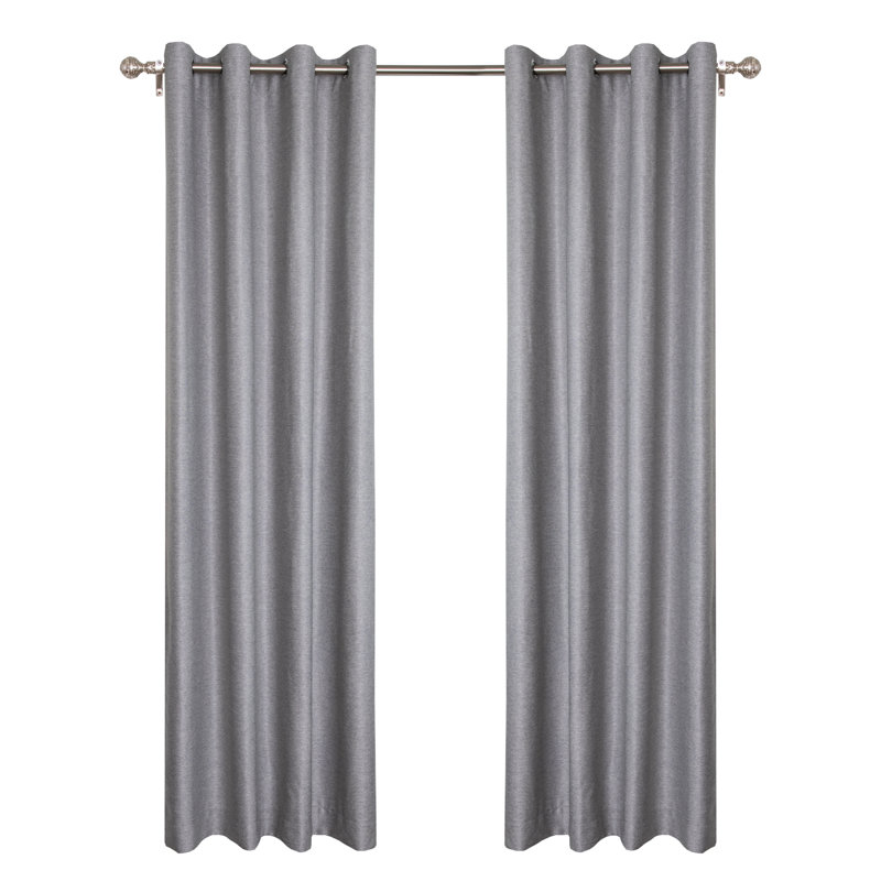 Synder Room Darkening Curtains / Drapes Pair, Silver