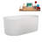 59" Streamline Soaking Freestanding Tub and Tray With Internal Drain-101637761