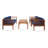 Bardara Acacia 4 - Person Patio Conversation Set with Cushions