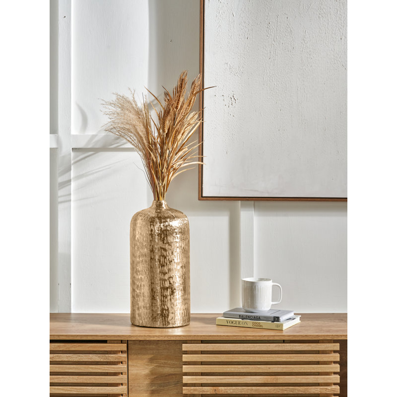 Handmade Aluminimum Table Vase, Gold