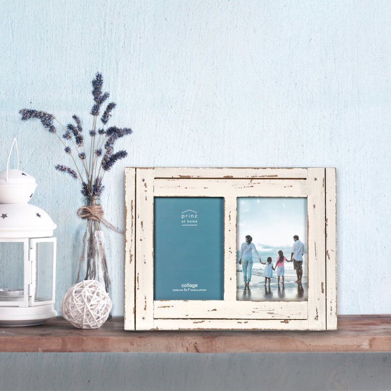 Haslam Wood 5" x 7" Double Collage Picture Frame, White
