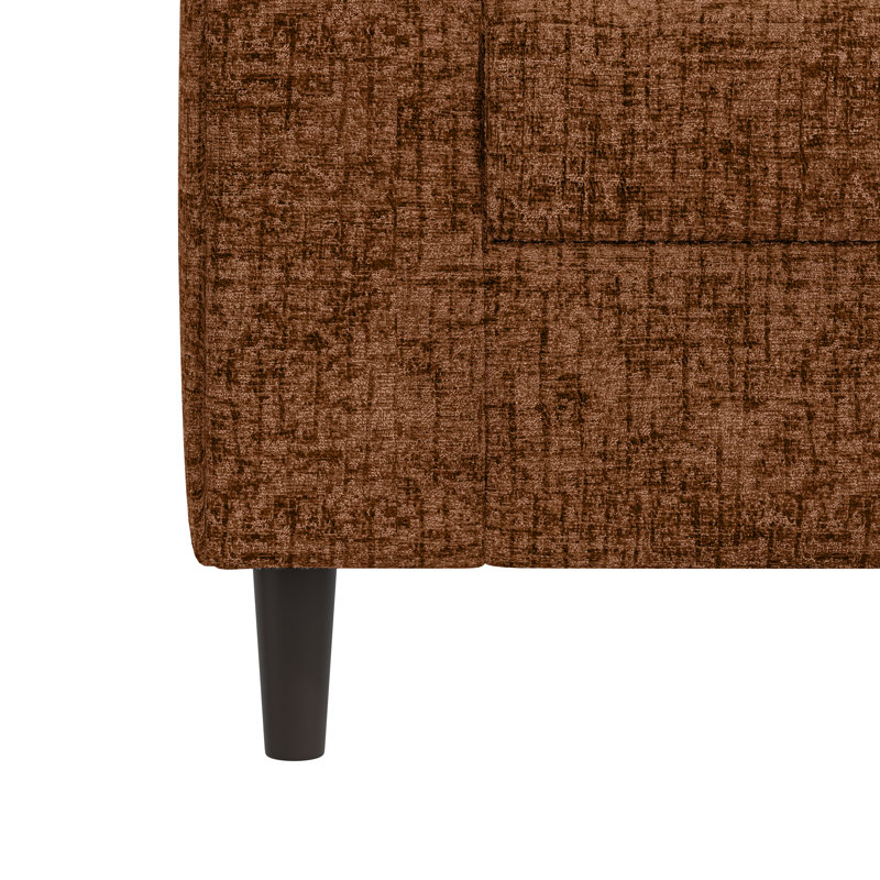 Canapé à accoudoirs carrés 77,5 po Yosselin, Chenille orange