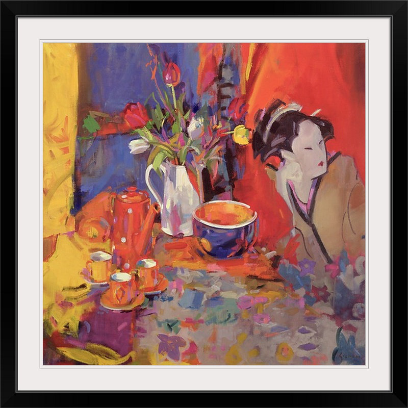 «The Magical Table, 2002» par Peter Graham, reproduction d'art, H 24 po x l 24 po x P 1 po, Cadre noir
