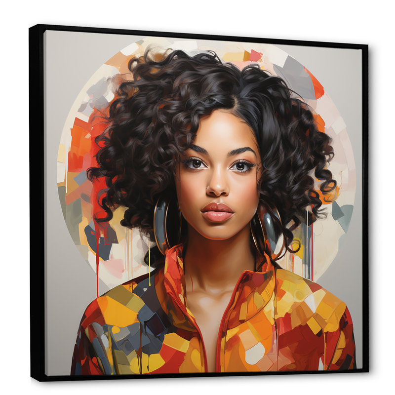 «Vibrant Essence Beautiful», art mural africain, Cadre flottant noir, H 16 po x l 16 po x P 1 po