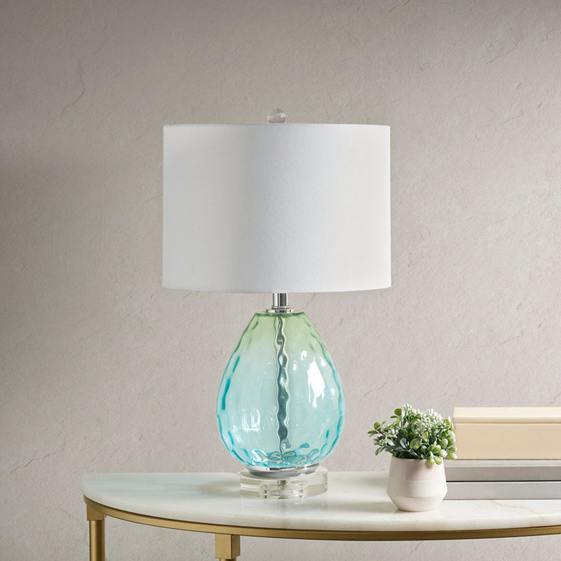 Lampe de table dégradée en verre dégradé, Bleu