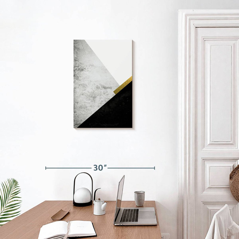 Avery, noir, gris, or, montagnes I, H 24 po x l 16 po