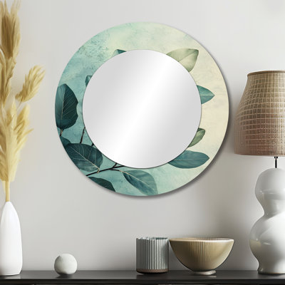 Feuilles de brise minimaliste - art mural miroir floral - imprimé sur métal