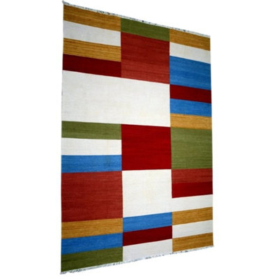 Angelysse Chequered Hand Woven 190cm X 270cm Area Rug