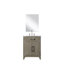 Meuble-lavabo en chêne gris 61 cm (L) x 46 cm (P) avec comptoir en acrylique, robinetterie, miroir de 46 cm et plateau de 61 cm inclus.