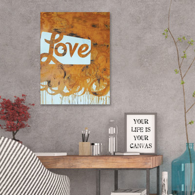 Love 1 Piece Wrapped Canvas Painting