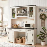 Eiyanna 76" High Computer Desk Bar Cabinet with Hutch