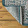 Moten Medallion Textured Weave Teal Blue/Gray Indoor/Outdoor Rug