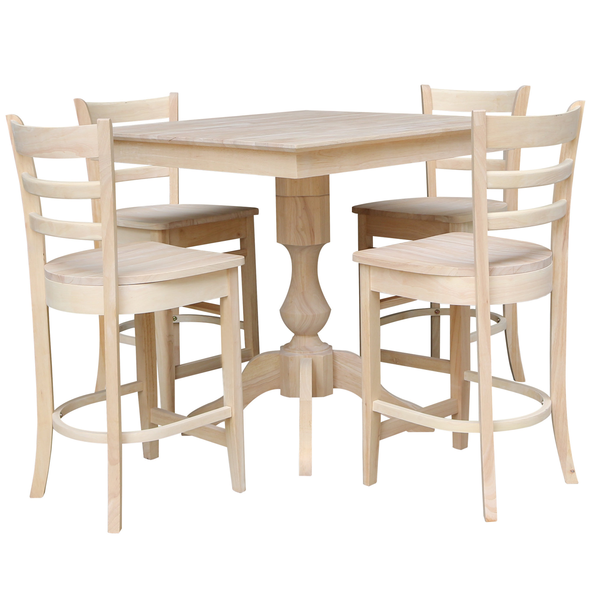 Rosalind Wheeler 5 Piece Square Top Counter Height Dining Set With Four ...
