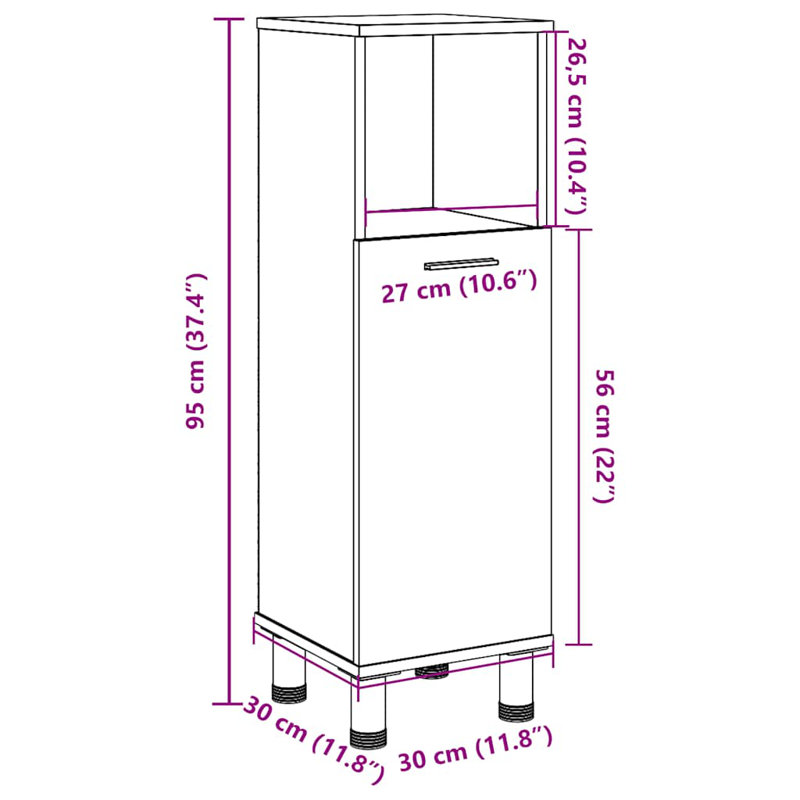 Avren Bathroom Cabinet, Artisan Oak