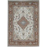 Sultanabad Hand-Knotted High-Quality Cream/Brown/Beige Area Rug