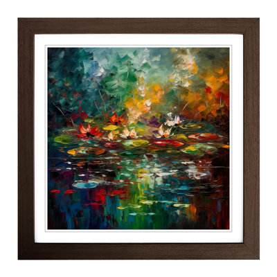 Pond Abstract - Single Picture Frame Print on Wood