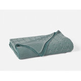 Ivy Organic Knit Striped Cotton Cable Knit Throw Blanket